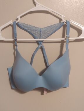 Victoria's Secret Light Blue Lace Racerback Molded Bra